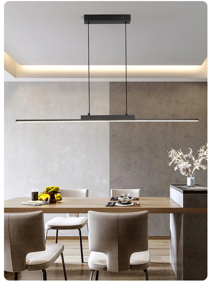 Modern Linear Pendant Light – Long Chandelier for Dining Room & Kitchen