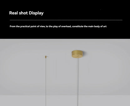 Italian Designer Tube Chandelier – Post-Modern LED Gold & Chrome Pendant Light