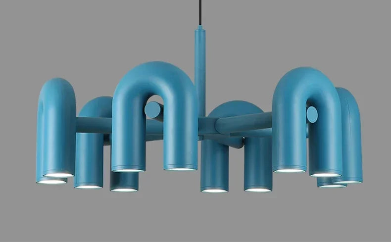 Nordic U-Shaped Art Chandelier – Designer LED Pendant Light for Living Room & Dining