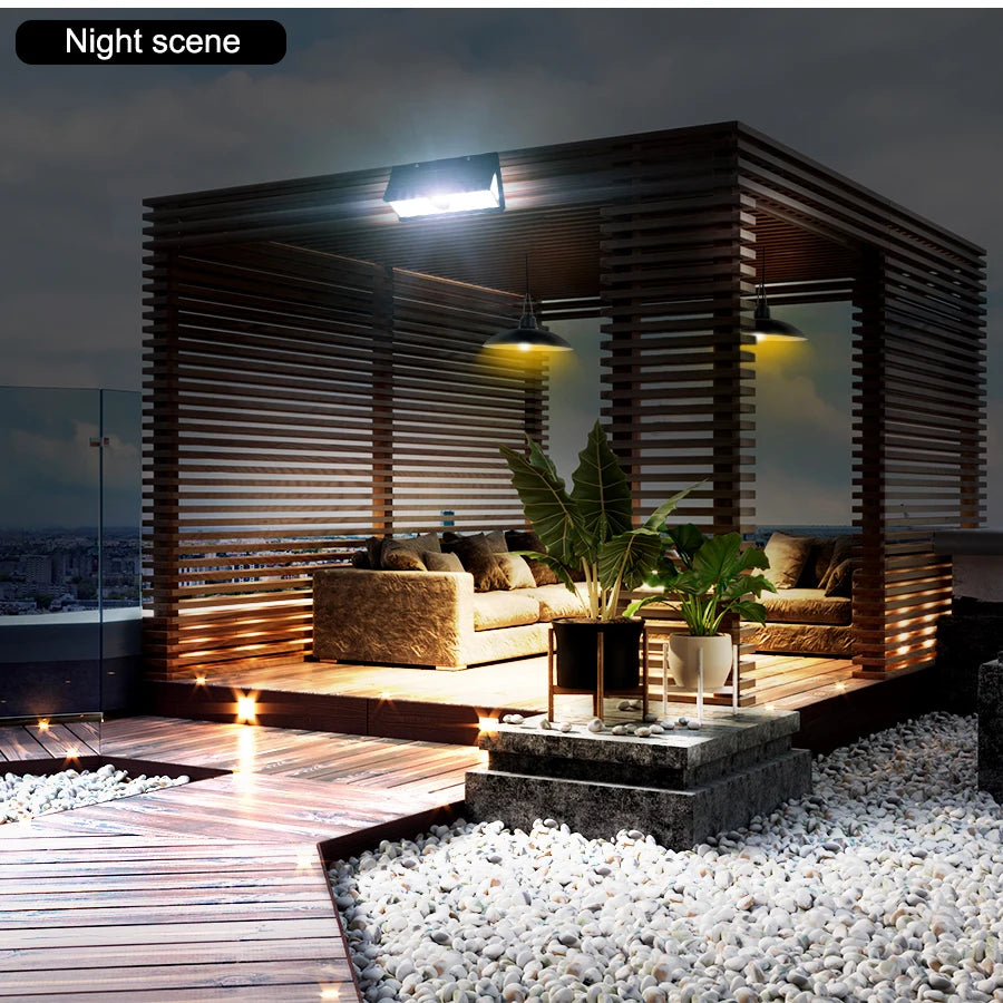 190 LED Solar Motion Sensor Wall Light – 4 Modes, IP65 Waterproof