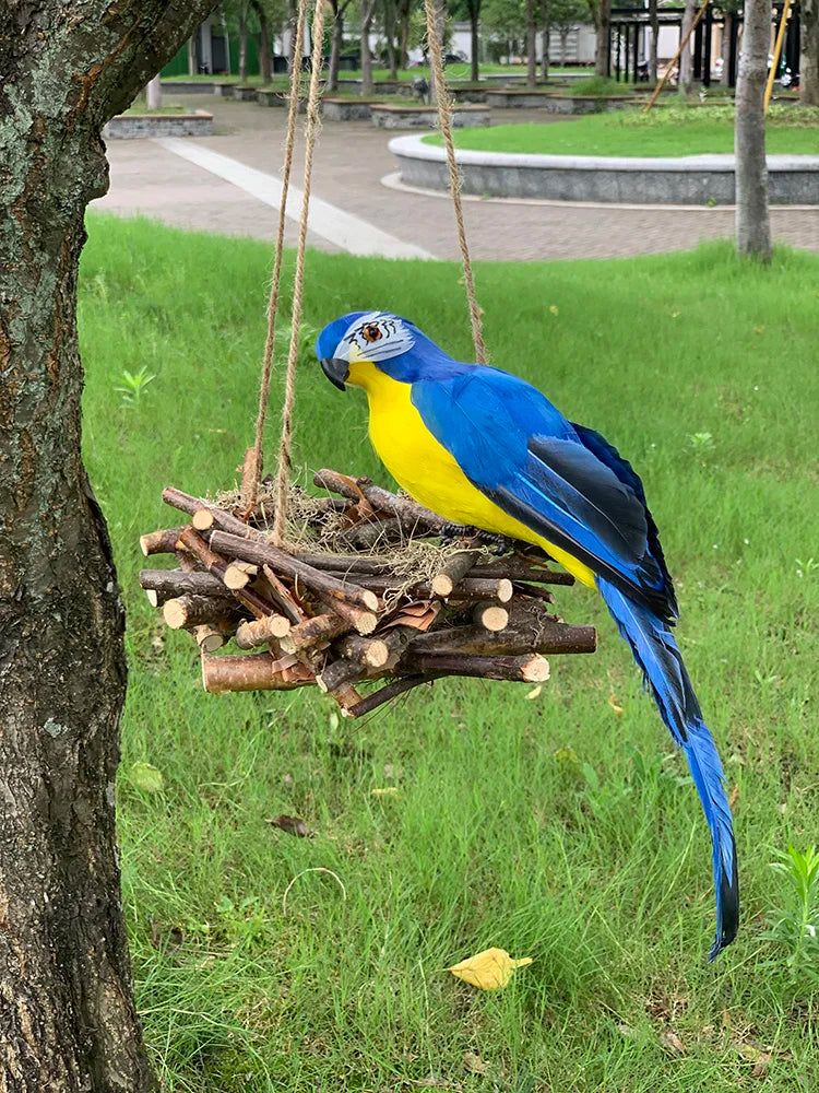 25/35cm Simulation Parrot Garden Decoration Creative Lawn Figurine Ornament Animal Bird Outdoor Garden Party Prop Decoration