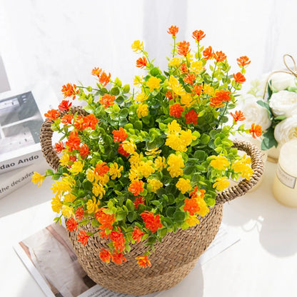 Artificial Plastic Flowers Fake Eucalyptus Plant Wedding bridal bouquet Christmas Decor Vase for Home windowsill bonsai Festival