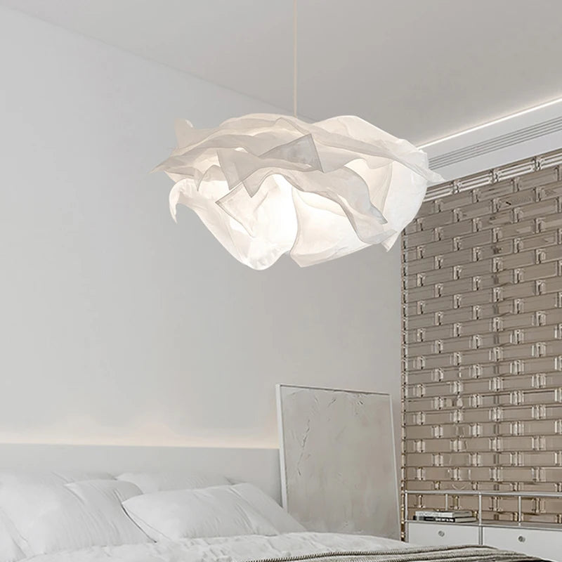 Minimalist Paper Pendant Chandelier – DIY LED Suspension Light for Bedroom & Living Room