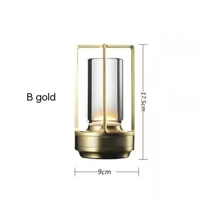 USB Rechargeable Aluminum Bar Table Lamp – Dimmable Touch Lamp