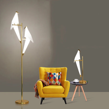 Perch Light Floor Lamp Led Designer gold Origami Bird Standing Lamps for Living Room creative Art Deco safaside corner Lamp