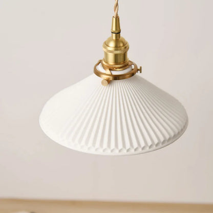 Japanese Ceramic Pendant Chandelier – Nordic Bronze Retro Light for Living Room & Entryway