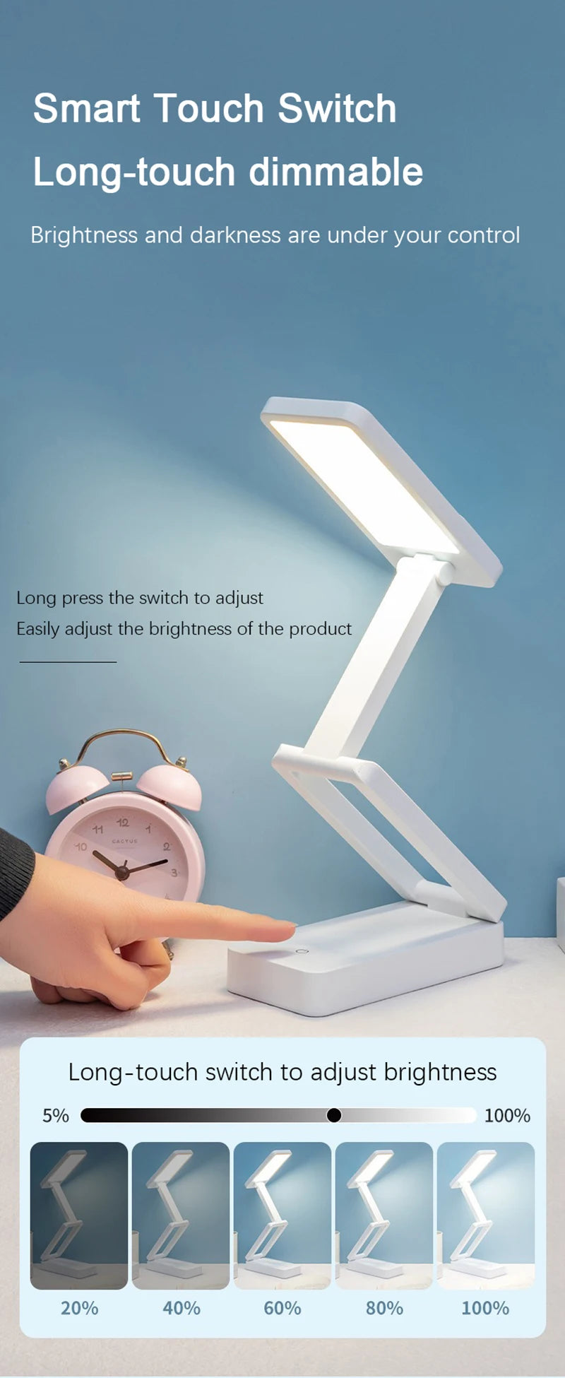 Folding LED Desk Lamp Rechargeable Battery Specific Eye Protector Dormitory Portable Large Table Lamp CapacityLed Night Lights