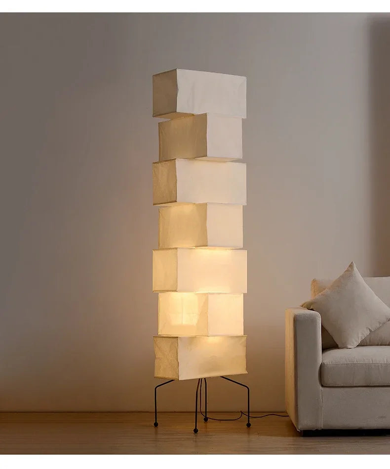 Akari-Style Rice Paper Floor Lamp – Japanese Designer Standing Light