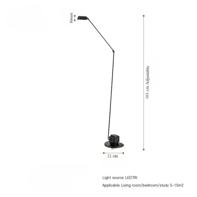 Modern Italian Design Floor Lamp Simple Retro Style Living Room Study Adjustable Swing Arm Reading Table Lamp Home Decor LED