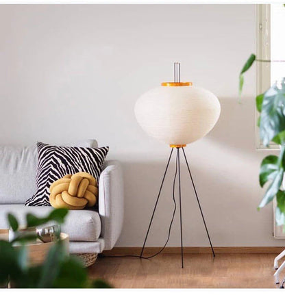 Simplified Japanese Xuan Paper Floor Lamp Bedroom Living Room Restaurant Decorative Lamp Retro Art Design Floor Lamp