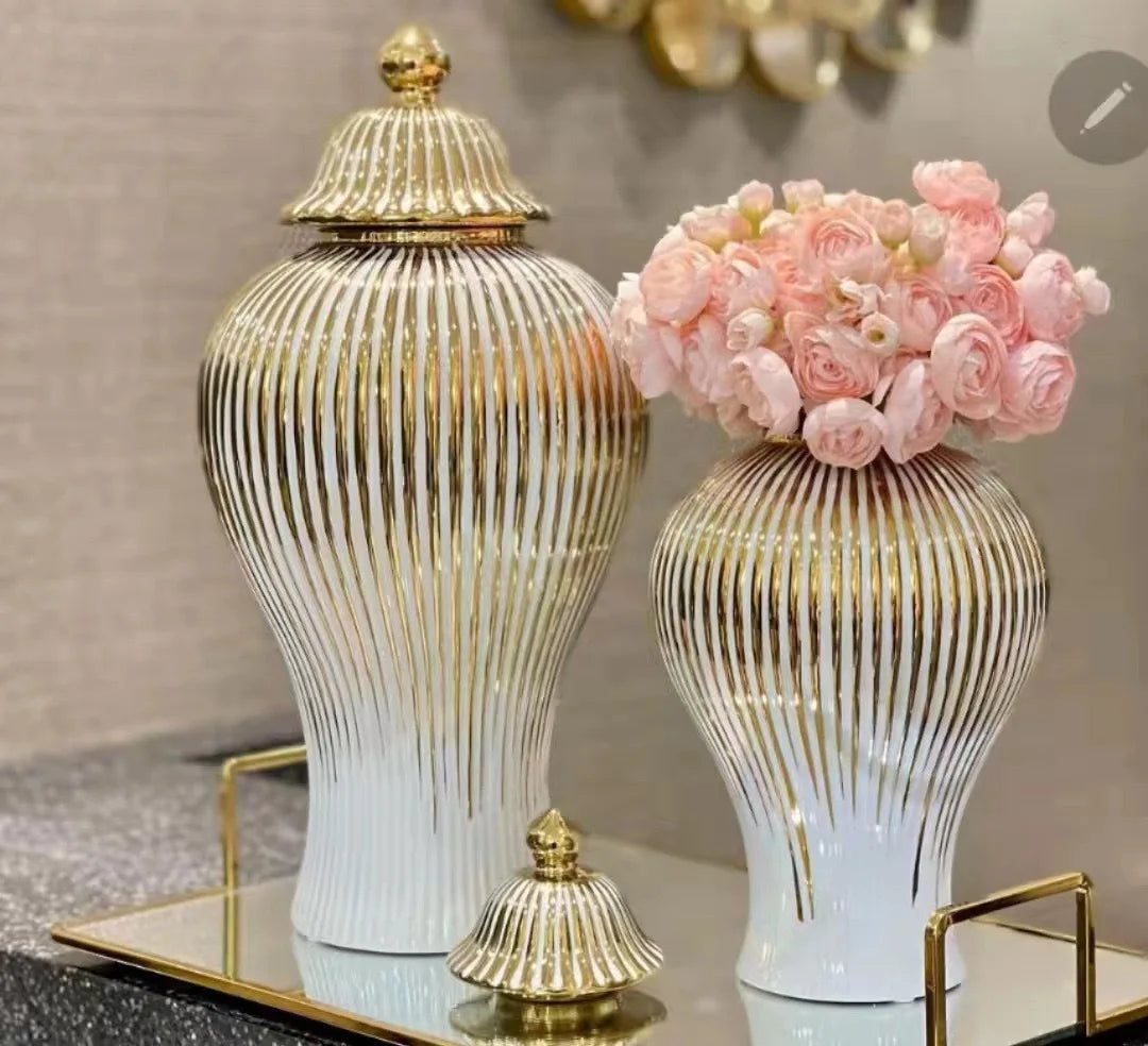 European Ceramic Jar Vase