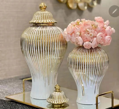 European Ceramic Jar Vase