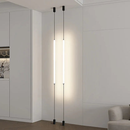 Italy Design Bedroom Bedside LED Floor Lamps Acrylic Sconces Long Line Light Modern Black Hotel Living Room LED Floor Light Home