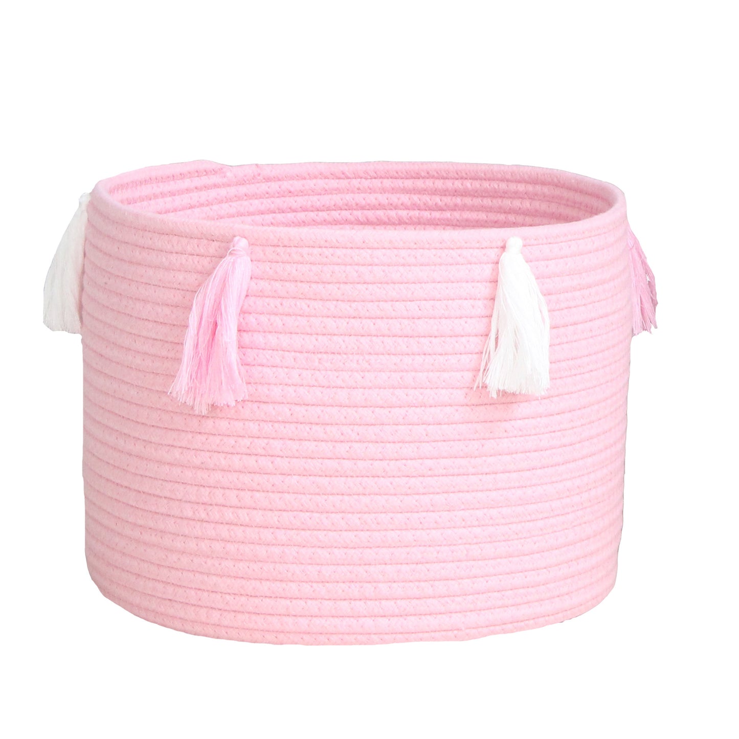 Handwoven Cotton Rope Storage Basket with Tassels
