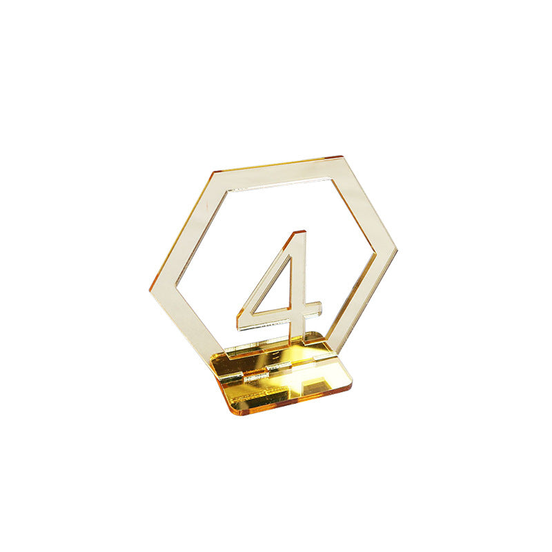 Acrylic Decorative Rose Gold Table Number Holders