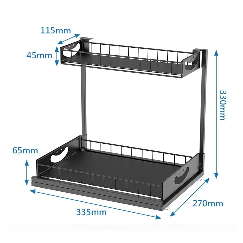 2-Tier Carbon Steel Storage Rack (2-Pack) – No-Drill Organizer