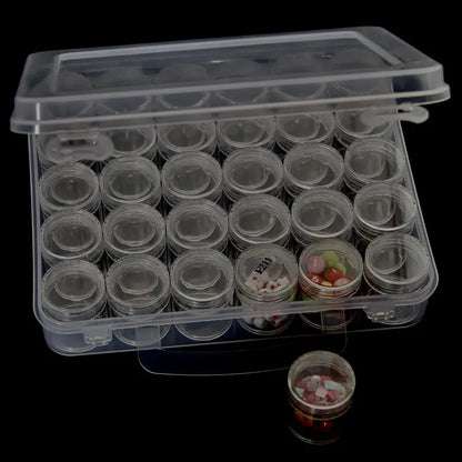 30-Cell Portable Round Jewelry Box for Beads and Rings