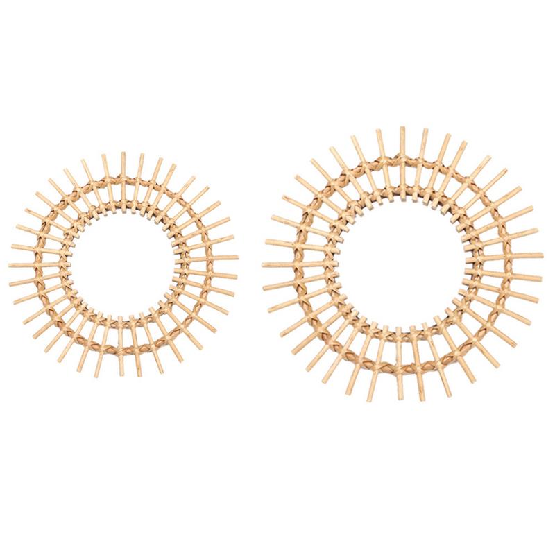 Gold Woven Decorative Mirror - Nordic Handmade Bamboo Wall Art