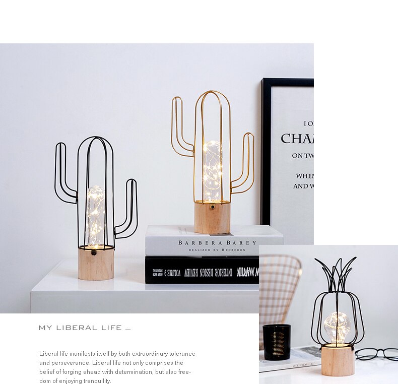 Pineapple and Cactus Decorative Night Lights