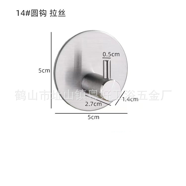 304 Stainless Steel Adhesive Coat Hooks – No-Drill Square Hooks