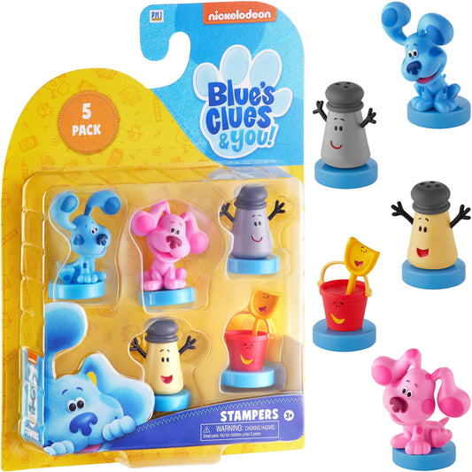 P.M.I. Blues Clues Stamps for Kids | 5 Stamp Blue’s Clues Toys in 1 Pack | Collect All 12 Blue Clues Toys / Mini Toys | Blue Clues Party Favors | Kids’ Toys & Blues Clues Birthday Party Supplies