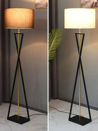 Nordic Fabric-Shade LED Floor Lamp – Cozy Standing Light