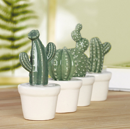 Ceramic Cactus Decorative Piece and Faux Plant
