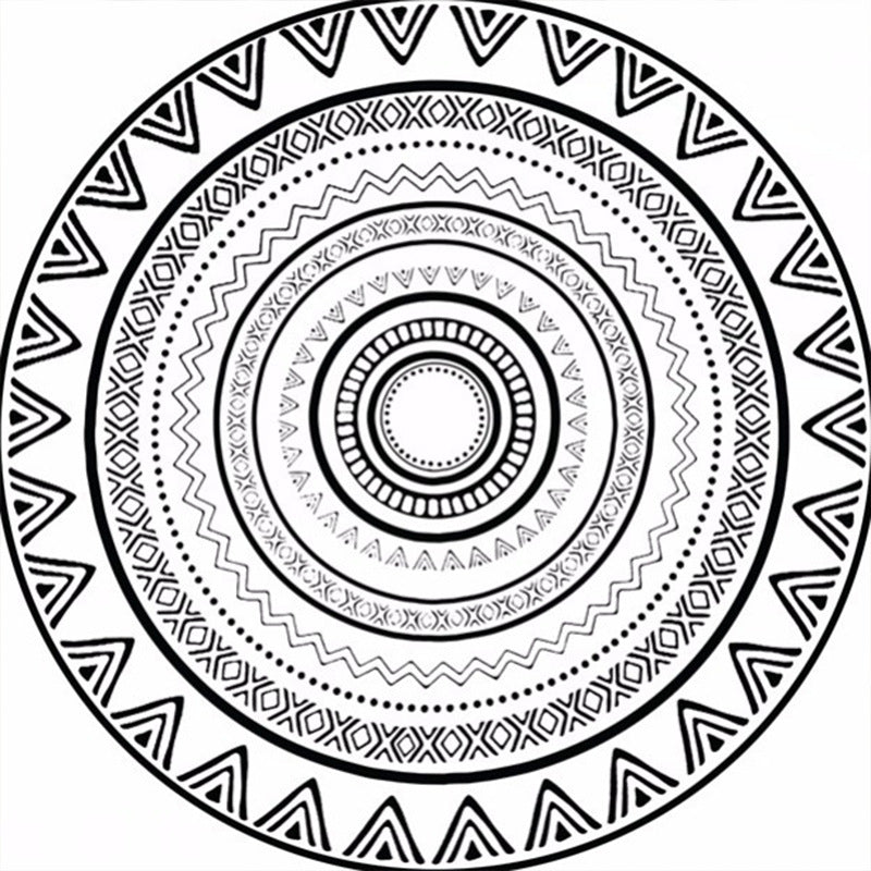 Nordic Style Round Living Room Carpet, Water-Resistant