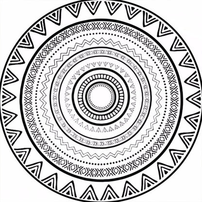 Nordic Style Round Living Room Carpet, Water-Resistant