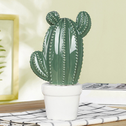 Ceramic Cactus Decorative Piece and Faux Plant