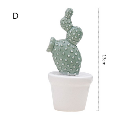 Ceramic Cactus Decorative Piece and Faux Plant
