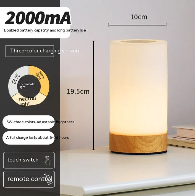 Rechargeable Ambient Night Light – Warm LED Table Lamp for Bedroom