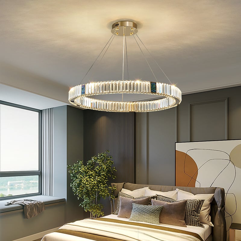 Luxury Crystal Ring Chandelier – Modern Statement Lighting