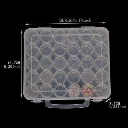 30-Cell Portable Round Jewelry Box for Beads and Rings