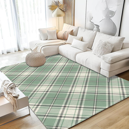 Sage Green Grey Area Rugs 5x7 Washable Living Room RugAbstract Geometric Strips Area RugNon-Slip/Non-Shedding Print Floor Carpet for Dining RoomBedroom