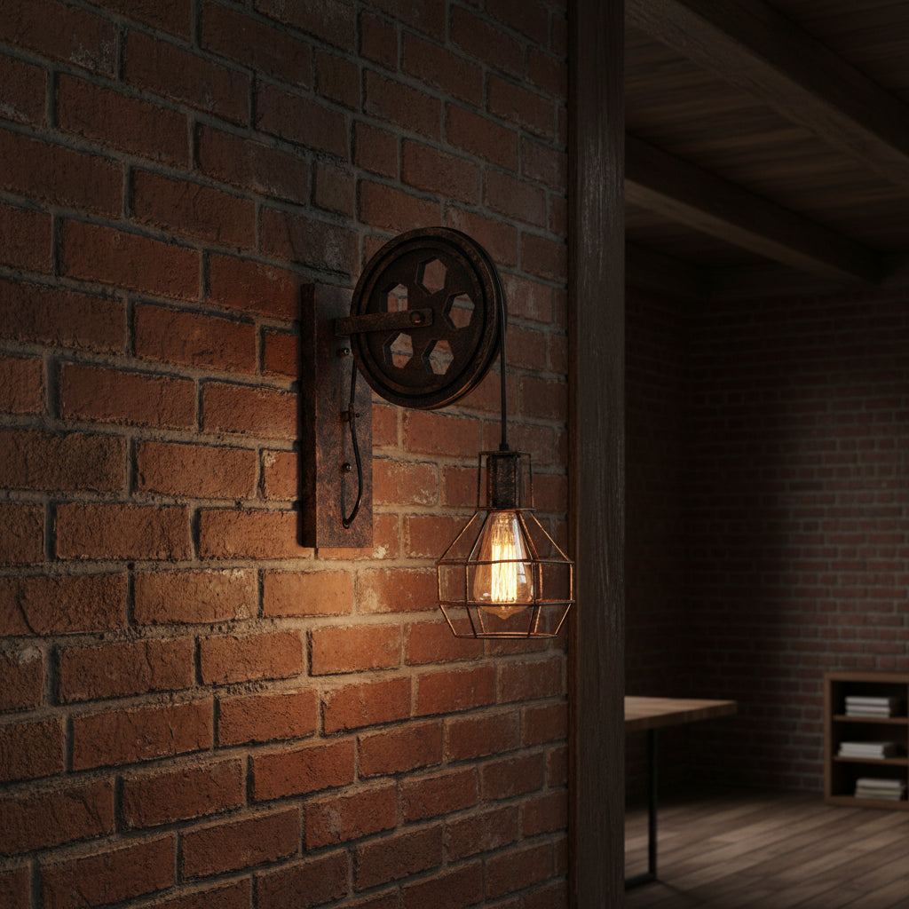 Vintage LED Wall Lamp with Creative Roller Design