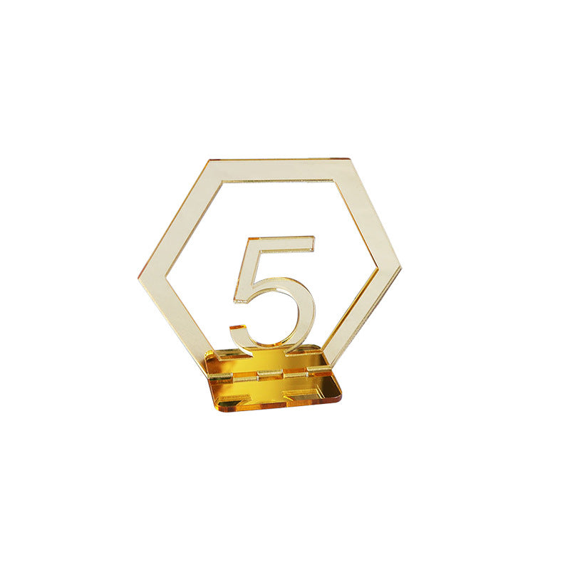 Acrylic Decorative Rose Gold Table Number Holders