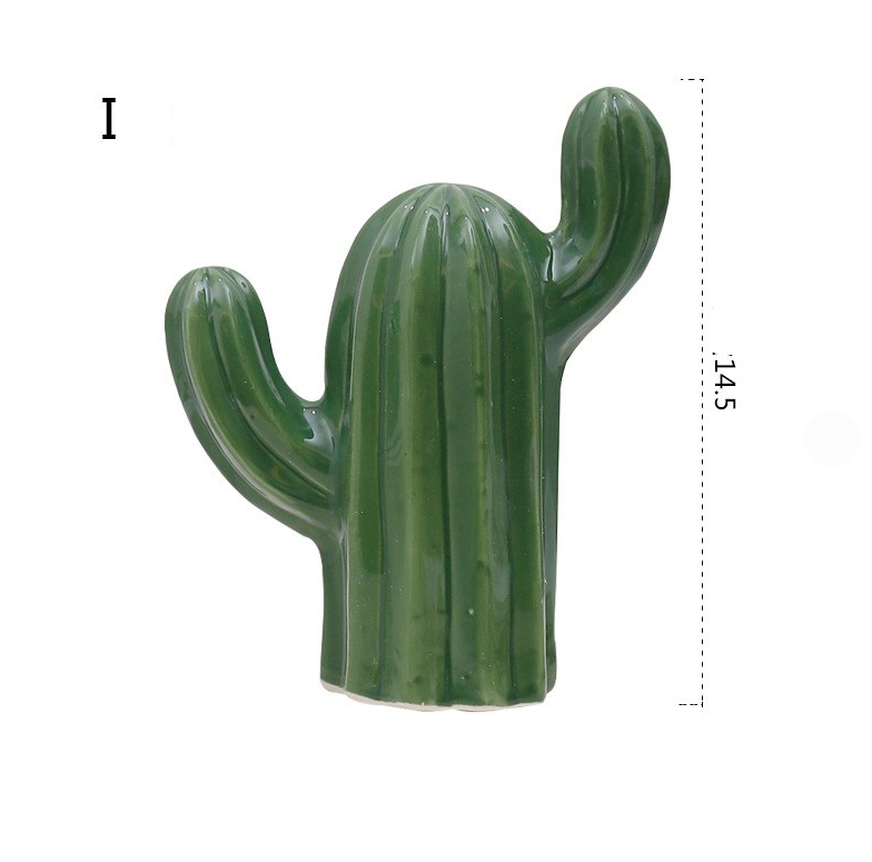 Ceramic Cactus Decorative Piece and Faux Plant