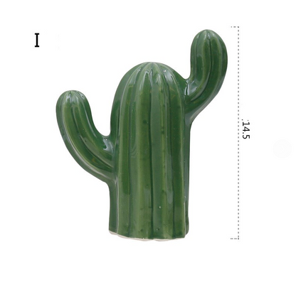 Ceramic Cactus Decorative Piece and Faux Plant