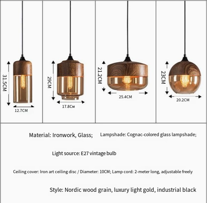 Three-Head Glass Bar Chandelier – Creative Pendant Light for Dining & Kitchen