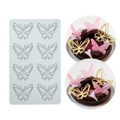 8-Pattern Butterfly Lace Mold for Cake Decoration