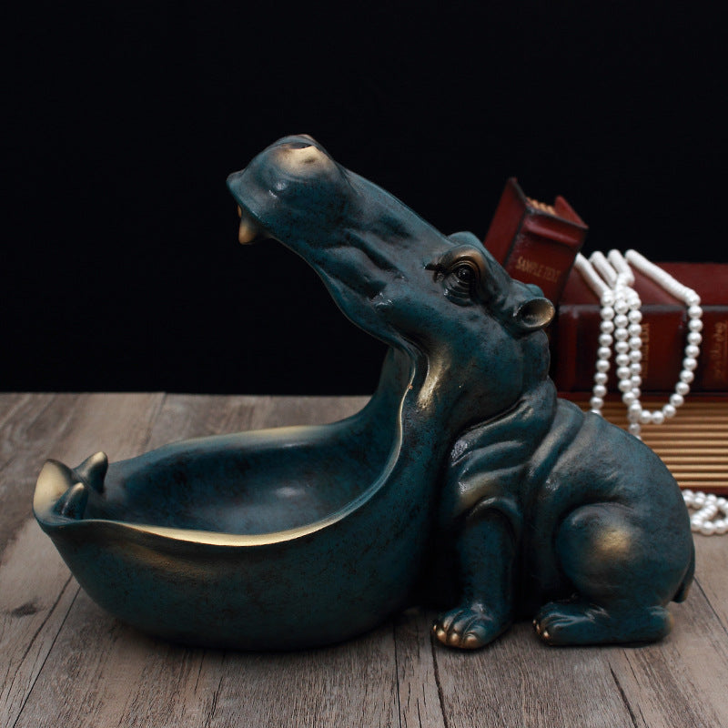 Creative European Style Hippo Decorative Figurine