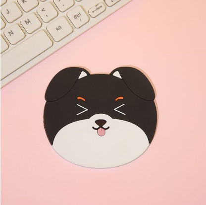 Cute Cat Silicone Coasters with Dog Expressions