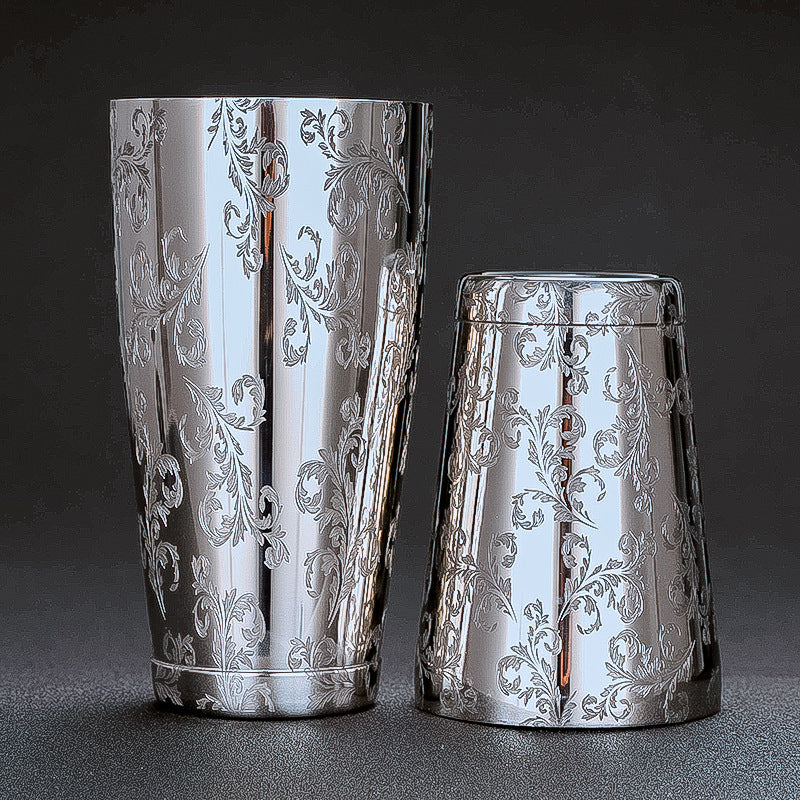 304 Stainless Steel Boston Cocktail Shaker with Design