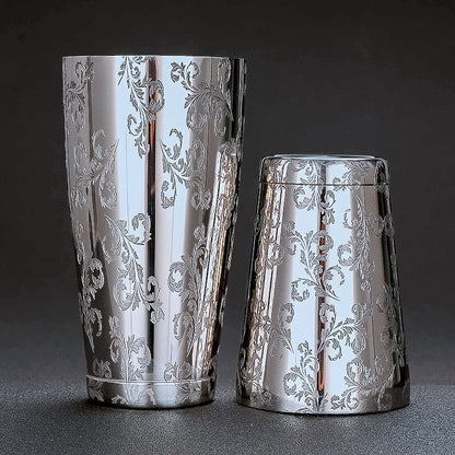 304 Stainless Steel Boston Cocktail Shaker with Design