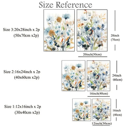 HD Watercolor Floral Botanical Canvas Wall Art Prints
