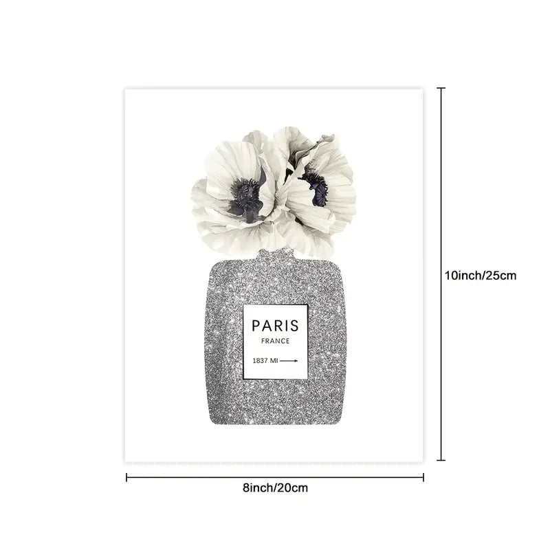 Glamor Fashion Gray Canvas Wall Art for Girls' Room