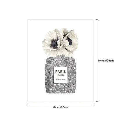 Glamor Fashion Gray Canvas Wall Art for Girls' Room