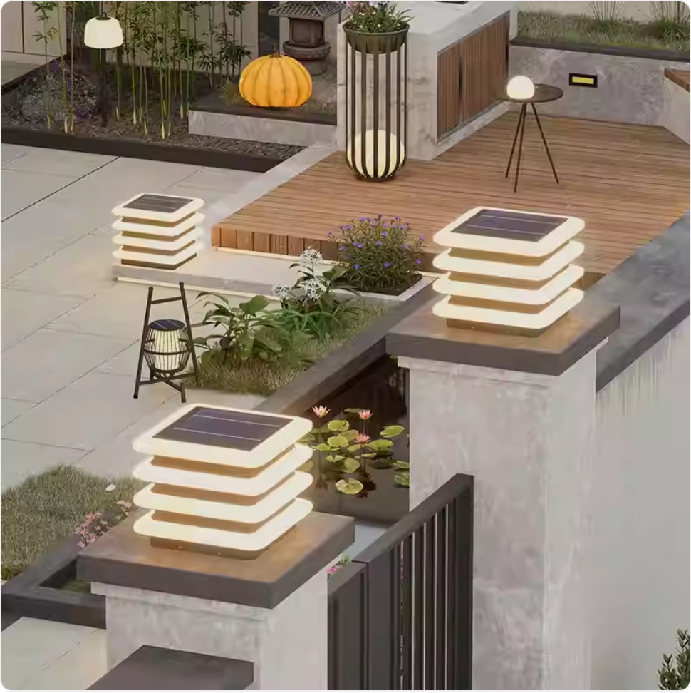 Solar Waterproof Outdoor Wall Pillar Lamp