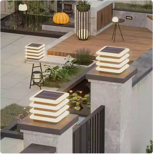 Solar Waterproof Outdoor Wall Pillar Lamp